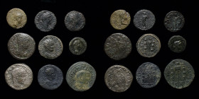 Roman Provincial group (9 coins): includes Kingdom of Thrace (Augustus/Rhoemetalkes I), Deultum (Severus Alexander, Artemis reverse), Philippopolis (M...