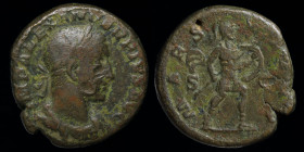Severus Alexander (222-235) AE as. Rome, 12.65g, 24mm.
Obv: IMP ALEXANDER PIVS AVG; Laureate, draped, and cuirassed bust right
Rev: MARS VLTOR S C; Ma...
