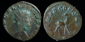 Gallienus (253-268) AE antoninianus, issued 267-268. Rome, 3.31g, 19mm. 
Obv: IMP GALLIENVS AVG, radiate head right
Rev: DIANAE CONS AVG, doe walking ...