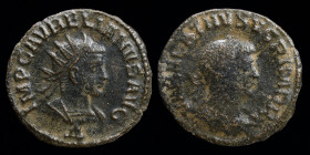 Aurelian (270-275) with Vabalathus, Antoninianus, struck 271-2. 3.40 g. 
Obv: IMP C AVRELIANVS AVG, radiate & cuir. bust of Aurelian right,, H under b...