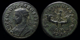Probus (276-282) Antoninianus, issued 276-77. Cyzicus (2nd emission), 3.91g, 23mm.
Obv: IMP C M AVR PROBVS P F AVG; Radiate and mantled bust left, hol...