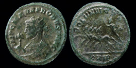 Probus (276-282) Antoninianus, issued 279. Siscia (6th emission), 3.36g, 22mm.
Obv: IMP C M AVR PROBVS P AVG, radiate bust left, seen from front, wea...
