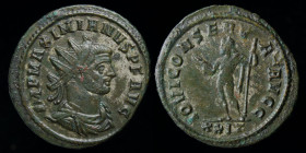 Maximianus (285-305) AE antoninianus, issued 286-7. Rome, 3.11g, 22mm. 
Obv: IMP MAXIMIANVS P F AVG, radiate, draped, and cuirassed bust right
Rev: IO...