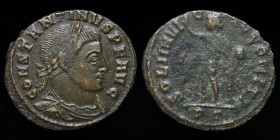 Constantine I 'the Great' (307-337) AE follis. Ticinum, 3.36g, 22.5mm.
Cuirassed bust right / Sol
Very attractive portrait.