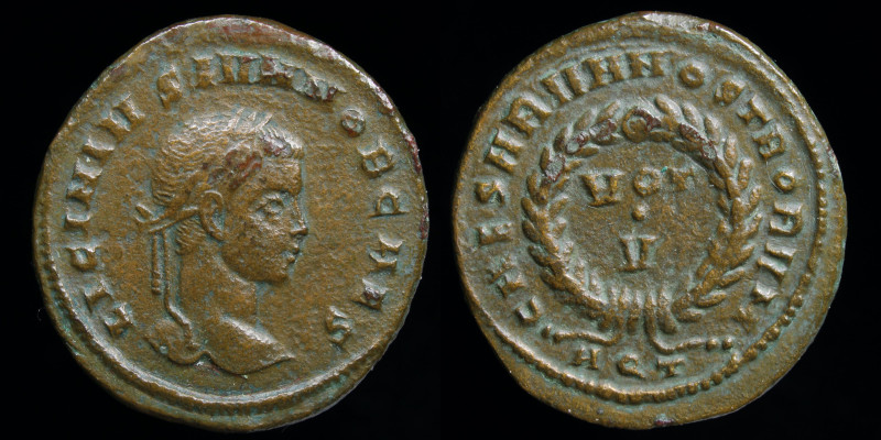 Licinius II (317-324, as Caesar) AE3, issued 320-21. Aquileia, 3.33g, 19mm.
Obv:...