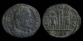 Constantine I ‘The Great’ (307-33) AE follis, issued 332. Lugdunum, 2.02g, 18mm.
Obv: CONSTANTINVS MAX AVG, rosette-diademed, draped and cuirassed bus...