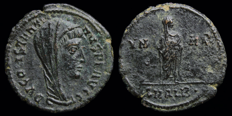 Divus Constantine I 'The Great' (307-337) AE3, posthumous. 1.81g, 16.5mm.
Veiled...