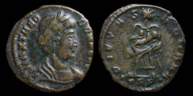 Theodora (died before 337), AE3/4 posthumous issue before 340. Trier, 1.59g, 16mm. Died before A.D. 337.
Obv: FL MAX THEODORA AVG; laureate and draped...