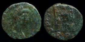 Magnus Maximus (383-388), AE4. Rome (first officina), 1.00g, 12mm. 
Obv: D N MAG MAXIMVS P F AVG, diademed, draped and cuirassed bust right
Rev: SPES ...