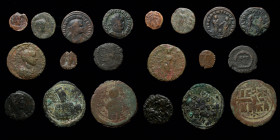 Roman and Byzantine group: including Elagabalus (Marcianopolis), Diocletian radiate, Maximian half follis Alexandria (scarce), Gallus centenionalis, J...