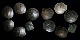 Late Byzantine group (6 coins): includes John II trachy, Manuel I trachy, Andronicus I trachy, Isaac II trachy, Alexius III trachy, and Andronicus II ...