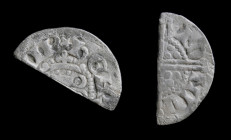ENGLAND: Henry III (1216-1272), AR Cut Penny, issued 1248-1272.  Long Cross type, Phase II, London Mint (1248-1272). 0.72g, 18x9mm. 
Obv: ★hEnR_ _ _ _...