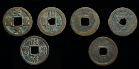 CHINA: Northern Song 3 emperor set, AE cash
3 coins comprised of:
Ren Zong (1022-1063) H16.76
Zhe Zong (1086-1100) H16.307
Hui Zong (1101-1125) H16.43...