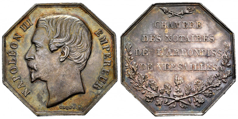 France. Napoleon III. Jeton. Rev.: CHAMBRE DES NOTAIRES DE L'ARRONDISS DE VERSAI...
