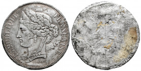 France. 5 francs. 1849. Ag. 5,36 g. Non-adopted uniface proof, DOMARD engraver. 37mm. Very rare. VF. Est...120,00. 


 SPANISH DESCRIPTION: Francia...