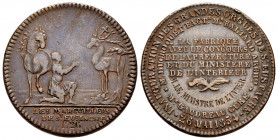 France. Medal. 1854. Anv.: A L'EXERGUE: LES MARGUILLERS DE SAINT EUSTACHE, 1726 GRAVÉ EN CREUX. The miracle of Saint Eustace. Rev.: EN CERCLE SUR DEUX...