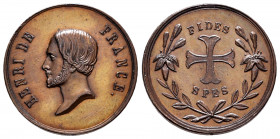 France. Medal. Anv.: HENRI DE FRANCE. Head to left. Rev.: FIDES - SPES, central cross between flower wreath. Ae. 5,74 g. 23mm. XF. Est...20,00. 


...