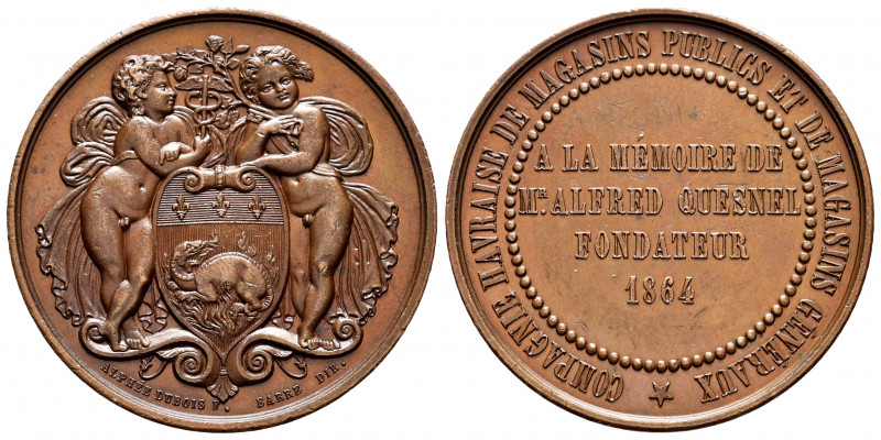 France. Medal. 1864. Ae. 18,53 g. Public and private warehouse transportation co...