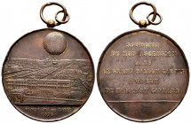 France. Medal. 1878. Anv.: Aerial view of Paris over which a balloon flies, in exergue PANORAMA DE PARIS 1878. Rev.: SOUVENIR/ DE MON ASCENSION/ DANS/...
