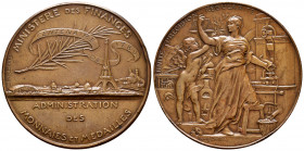 France. Medal. (1789-1889). Anv.: UNITÉ PRECISION REGULARITÉ. Panorama of Paris with the highlighted Eiffel Tower; in the space of the sky, plame and ...