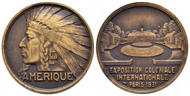 France. Medal. 1931. Paris. Ae. 18,49 g. AMERICA. International Colonial Exhibition of 1931. 32mm. AU. Est...40,00. 


 SPANISH DESCRIPTION: Franci...