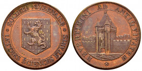 France. Medal. Anv.: SOCIÉTÉ NIVERNAISE - LETTRES SCIENCES ET ARTS. Rev.: REVERTIMINI AD ANTIQUITATEM. View of the city and one of the towers of the w...