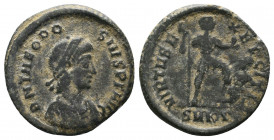 Theodosius AE. Follis. 379-395 AD.

Condition:Very fine
Weight: 4.3 gr
Diameter: 23 mm