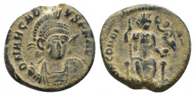 Arcadius AE. Follis. 383-408 AD.

Condition:Very fine
Weight: 2.4 gr
Diameter: 16 mm