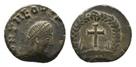 Barbarous AE Coins, Theodosius.379-395 AD.

Condition:Very fine
Weight: 1.0 gr
Diameter: 10 mm