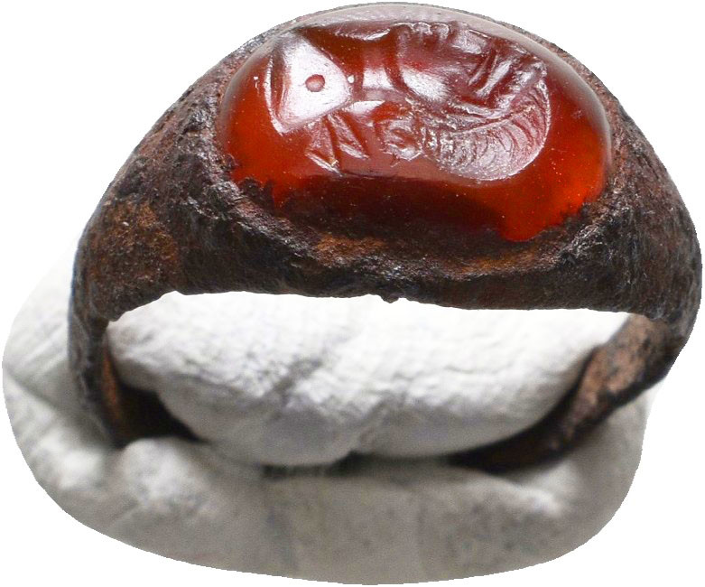 Ancient Roman Intaglio with a bust on bezel,

Condition:Very fine
Weight:2.0 ...