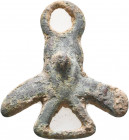 Ancient Roman Bronze Phallus Pendant.

Condition:Very fine
Weight: 8.0 gr
Diameter: 33 mm
