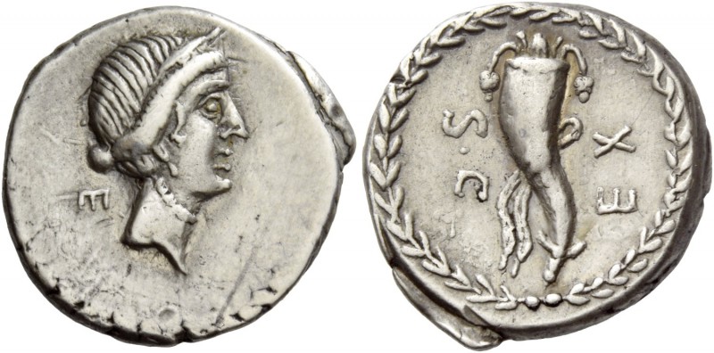 L. Cornelius Sulla . Denarius, uncertain mint 81, AR 4.18 g. Diademed head of Ve...
