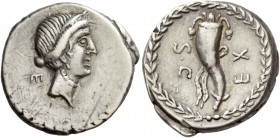 L. Cornelius Sulla . Denarius, uncertain mint 81, AR 4.18 g. Diademed head of Venus r.; behind, E. Rev. EX – S·C Cornucopiae; all within wreath. Babel...