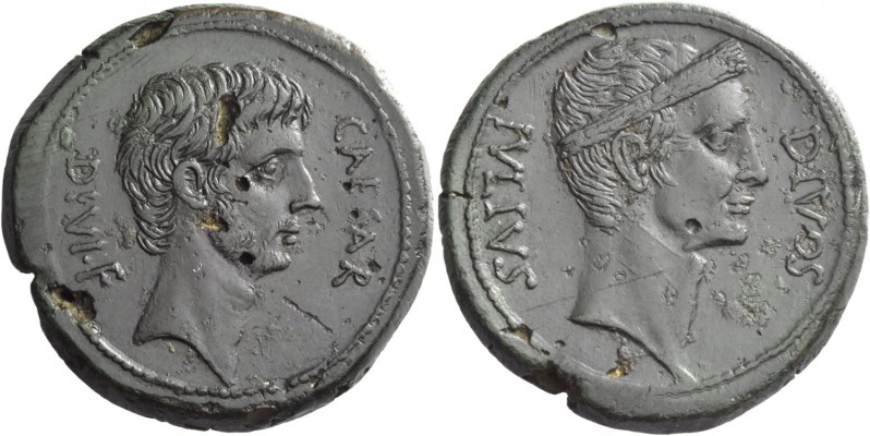 C. Caesar Octavianus. Bronze, Italy 38, Æ 18.24 g. CAESAR – DIVI·F Bare head of ...