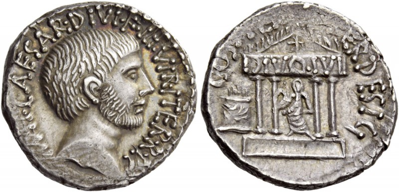 C. Caesar Octavianus. Denarius, mint moving with Octavian 36, AR 3.96 g. IMP·CAE...