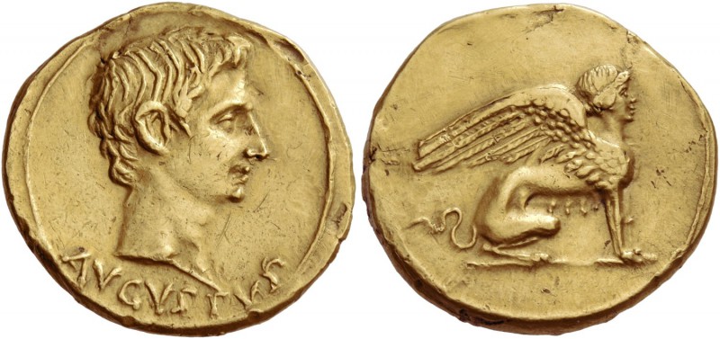 Octavian as Augustus, 27 BC – 14 AD. Aureus, Pergamum 19-18 BC, AV 7.99 g. AVGVS...