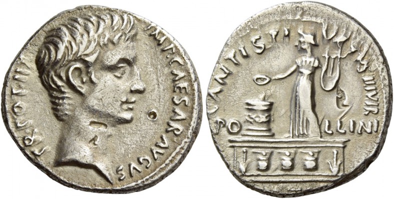 Octavian as Augustus, 27 BC – 14 AD. C. Antestius Vetus. Denarius 16 BC, AR 3.81...