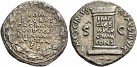 Octavian as Augustus, 27 BC – 14 AD. L. Mescinius Rufus. Denarius circa 16 BC, AR 3.03 g. I O M / S P Q R V S / PR S IMP CAE / QVOD PER EV / R P IN AM...