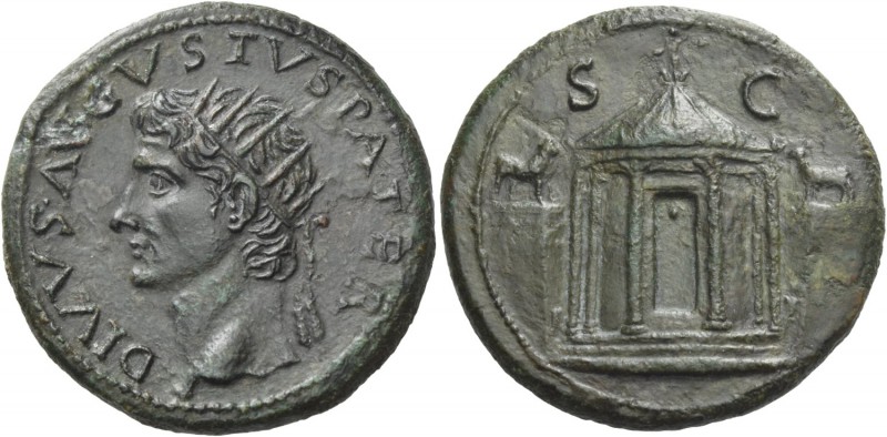 Octavian as Augustus, 27 BC – 14 AD. Divus Augustus. Dupondius circa 22-23, Æ 16...