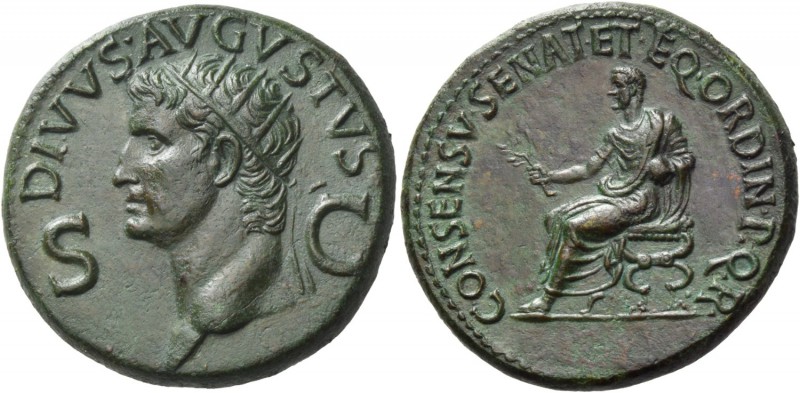 Octavian as Augustus, 27 BC – 14 AD. Divus Augustus. Dupondius circa 37-41, Æ 15...