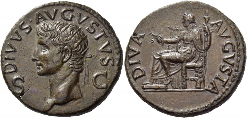 Octavian as Augustus, 27 BC – 14 AD. Divus Augustus. Dupondius after 42 AD, Æ 17...