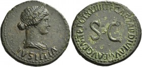 In the name of Livia (?) wife of Augustus. Dupondius circa 21-22, Æ 14.10 g. IVSTITIA Diademed and draped bust of Livia as Iustitia r. Rev. TI CAESAR ...