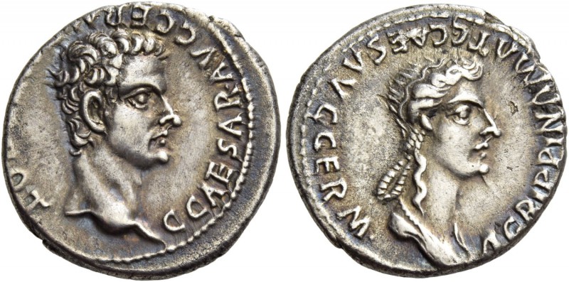 Gaius, 37-41. Denarius, Lugdunum circa 37-38, AR 3.67 g. C CAESAR AVG GERM [P M ...