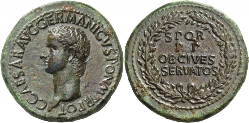 Gaius, 37-41. Sestertius circa 37-38, Æ 27.41 g. C CAESAR AVG GERMANICVS PON M T...