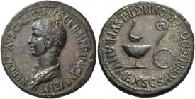 Nero caesar, 50 – 54. Dupondius, Thracian mint circa 50-54, Æ 16.34 g. NERO CLAVD CAES DRVS GERM PRINC IVVENT Bare-headed and draped bust l. Rev. SACE...