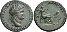 Nero augustus, 54 – 68. Dupondius, Lugdunum 66, Æ 13.52 g. IMP NERO CAESAR AVG PONT MAX TR POT P P Laureate head r. with globe at point of bust. Rev. ...