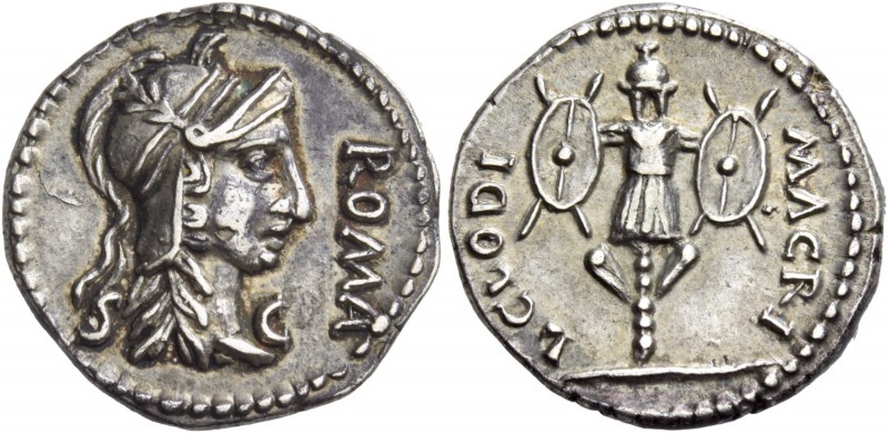Clodius Macer, April (?) – October (?) 68. Denarius, Carthage (?), April – Octob...