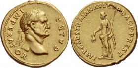 Galba, 68 – 69. Aureus, restitution issue by Trajan circa 112-113 , AV 7.26 g. GALBA – IMPERATOR Laureate bust r. Rev. IMP CAESAR TRAIAN AVG GER DAC P...