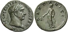 Trajan 98 – 117. Semis circa 99-102, Æ 2.83 g. IMP CAES NERVA TRA – IAN AVG GERM Laureate head r. Rev. DARDANICI Woman standing l. holding corn ears i...