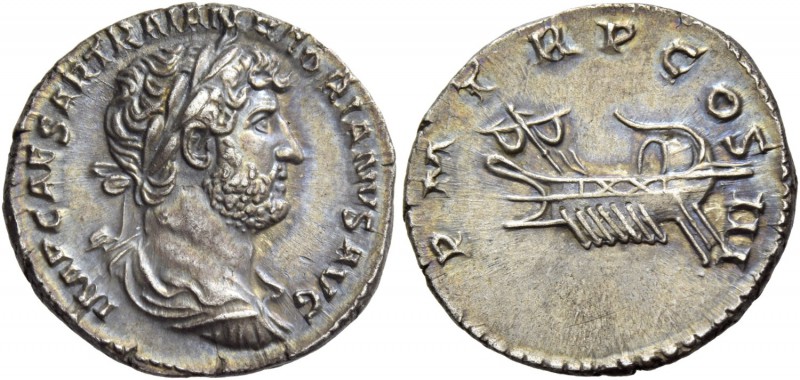 Hadrian, 117 – 134. Denarius 119-122, AR 3.02 g. IMP CAESAR TRAIAN HADRIANVS AVG...